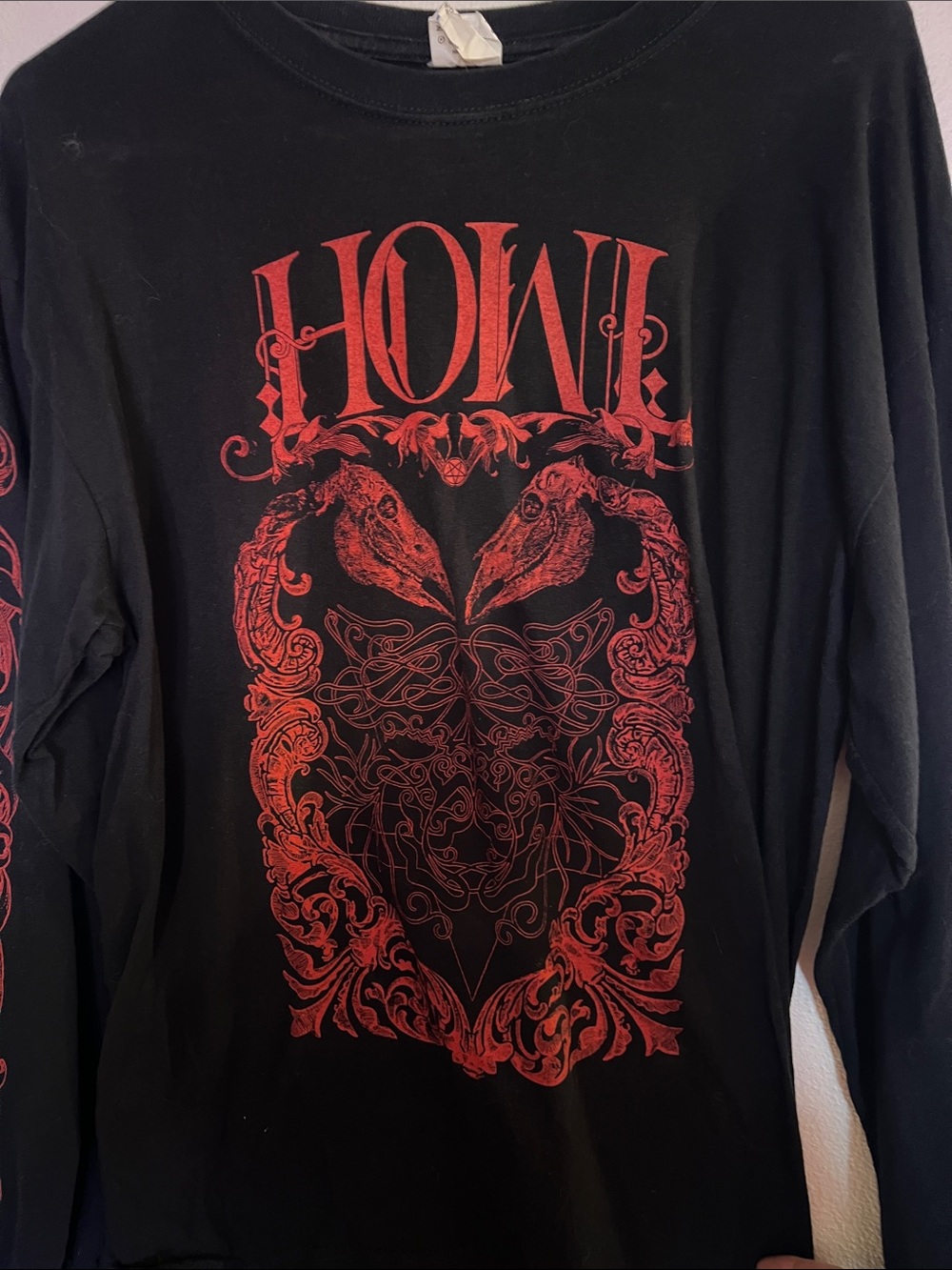 Howl - tour long sleeve - Anvil Black Tee with Blue Logo Tag